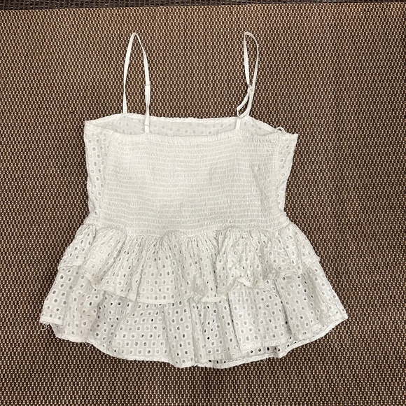 LADIES REBELLION SUMMER TANK TOP WHITE EYELET MEDIUM - Picture 2 of 2